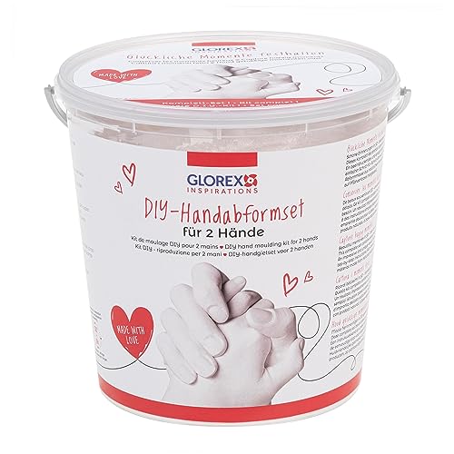 Glorex 62703307 - Juego de Bricolaje para moldear 2 Manos, Incluye Material para un Molde de escayola, como Recuerdo, decoración y Regalo