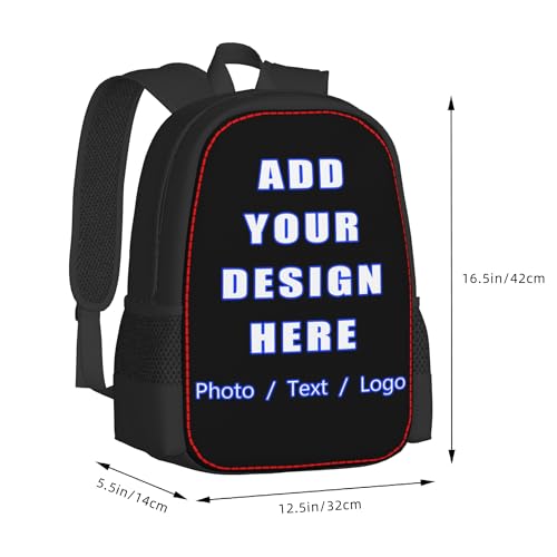 OHORTEB Custom Backpack for Adults Men Women Personalized Text Logo Photo Large-capacity Casual Travel Laptop Bag for Work (Large)2