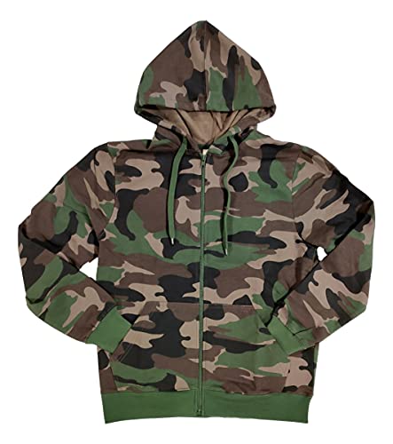 Random Stock Apparel Men’s Camouflage Hoodie Full Zip Camo Hooded Fleece Sweatshirt2