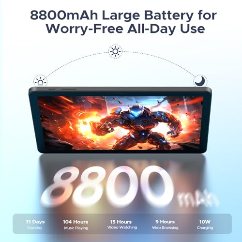 Image of P10 Pro Android 16 Tablet, 10 Inch Tablets with Gemini AI, 120Hz, 48GB RAM+128GB ROM /2TB, Octa-Core T7250, 8800mAh, 13MP+5MP, 3.5mm Jack, Face ID, GPS, 5G WiFi, OTG, Tablet with Keyboard Pen
