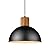 ELYONA Industrial Pendant Light, Rubber Wood Dome Hanging Lamp with 12" Hammered Metal Shade, Modern Pendant Light Fixtures for Kitchen Island, Bar, Farmhouse Dining Room, Bedroom, Hallway - Black