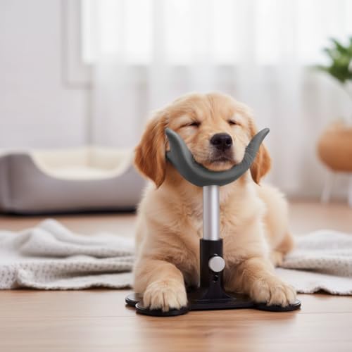 Support d'élevage pour chiens silicone gris réglable hauteur bain
