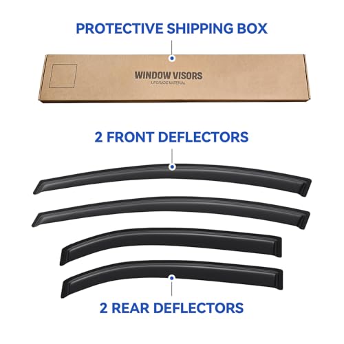 Image of Window Visors Rain Guards for 2012-2017 Kia Rio Hatchback, Out-Channel Window Vent Wind Deflectors Visors Shades for 12-17 Kia Rio (Not for Sedan)