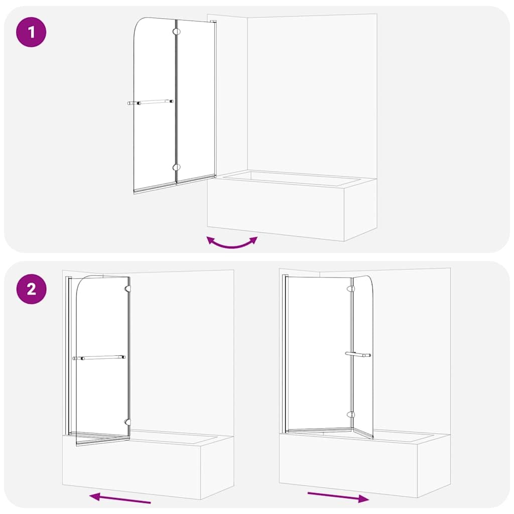 Mampara de ducha transparente de cristal de seguridad y aluminio, 95 x 140 cm, plegable, giratorio, ancho ajustable, para cuarto de baño, nicho, protección contra salpicaduras con marco estable