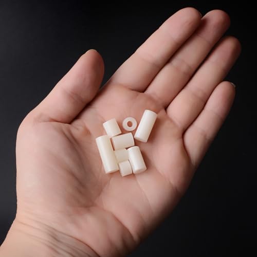 Image of Exqutoo White ABS Round Washers ID 3.2mm, OD 7mm, 3mm 5mm 6mm 8mm 10mm 12mm 15mm 18mm 20mm 25mm Length, Assortment Kit, Non-Threaded, Suitable for M3 Screws Hardware Spacer Bracket