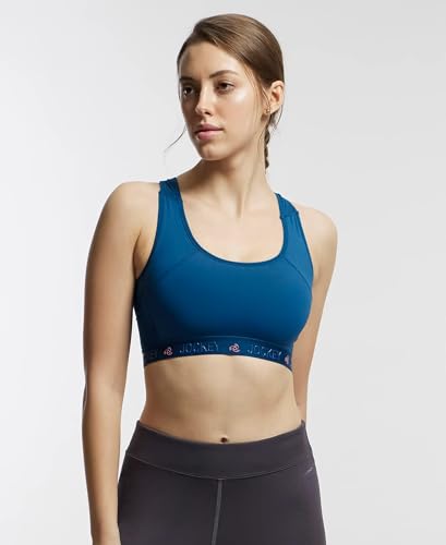 Image of Jockey AP20 Women Wirefree Padded Tactel Nylon Elastane Stretch Full Coverage Racerback Styling Active Sports Bra with StayFresh and StayDry Treatment