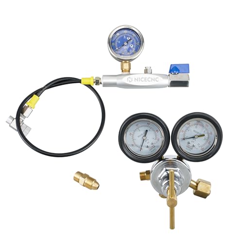 NICECNC Nitrogen Shock Fill Kit with Schrader Valve & 600Psi Nitrogen