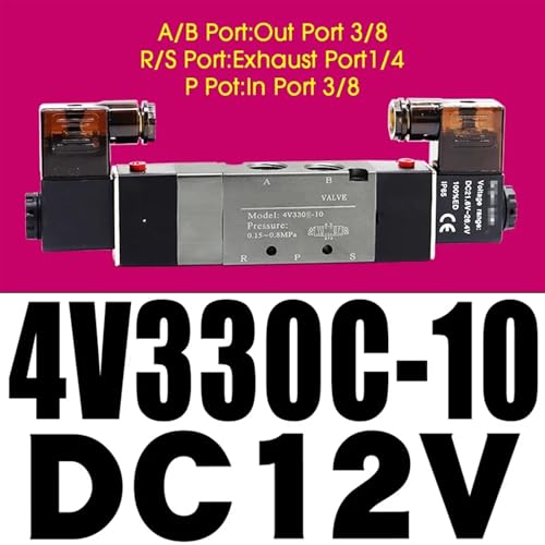 Électrovanne 4V330C-10 DC12V anti-chute de pression à fermeture centrale - 3