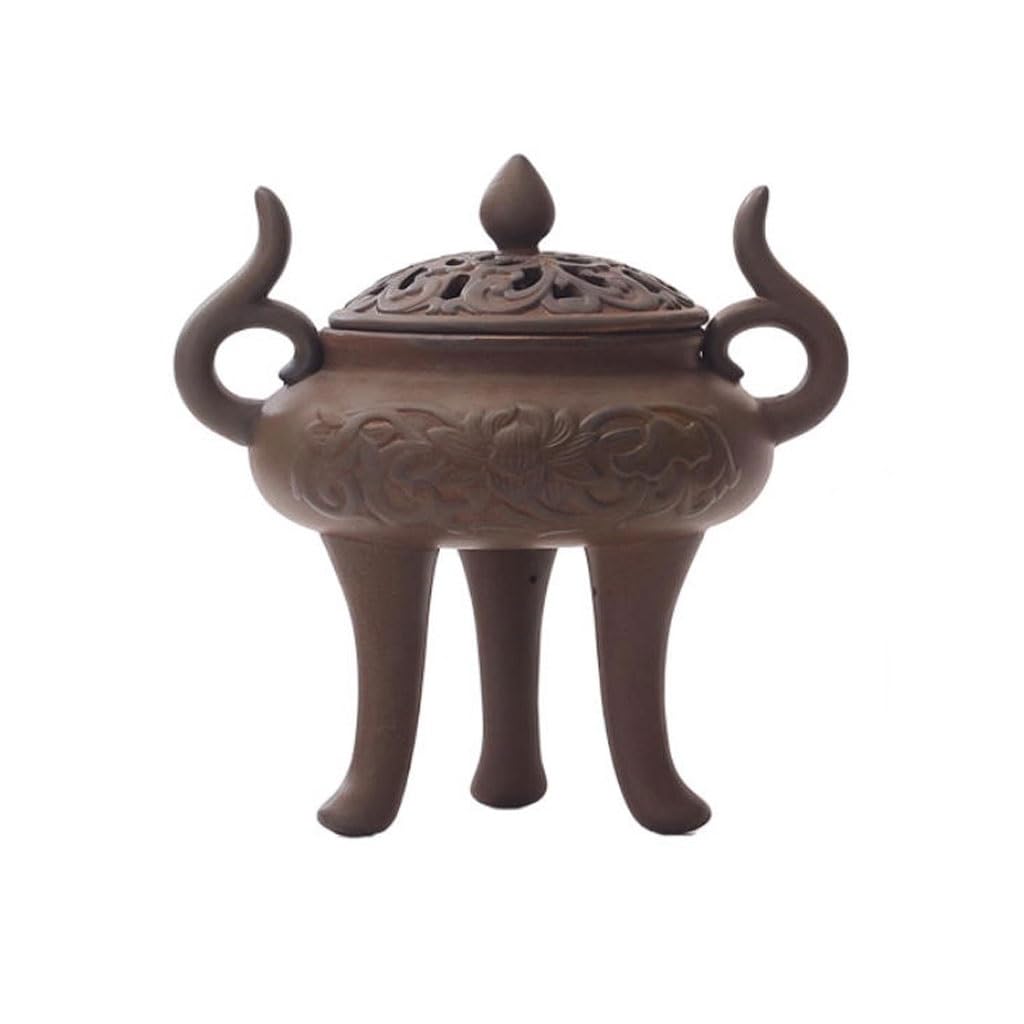 Bruciatore Di Incenso In Ceramica A Tre Gambe In Stile Cinese Retrò, Ideale For La Casa, Sala Da Tè E Decorazione Tavolo Portaincenso Bruciatore di Incenso a Riflusso
