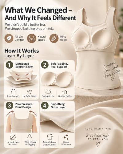 Tank Tops for Women，Tank Tops with Built in Bras Black | Built in Bra Tank Tops for Older Women, Seamless Wireless Support Shaper Sleeveless Tops, Soft Camisole with Built in Bras - image 2