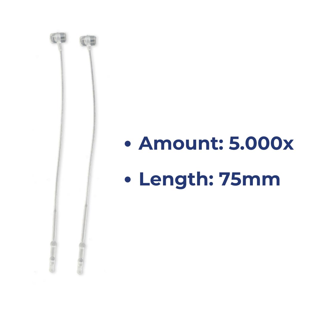 Pokornys - 5000 fili di sicurezza (75 mm) per etichettare vestiti, scarpe, accessori e molto altro – Loop Pins in plastica trasparente per attaccare i cartellini dei prezzi