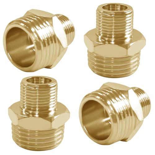 La mejor selección de Fontanería de baño los mejores 5. 49 Joywayus - Adaptador de manguera de agua de 1/2 G macho a 3/8 de compresión macho, conector de llave reductor de latón, adaptador de línea de suministro para RV, cocina, baño,...