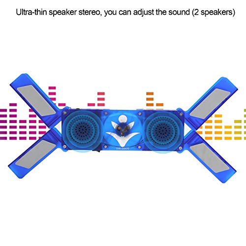 Base de enfriamiento para laptop con 2 ventiladores LED azules miniatura 3