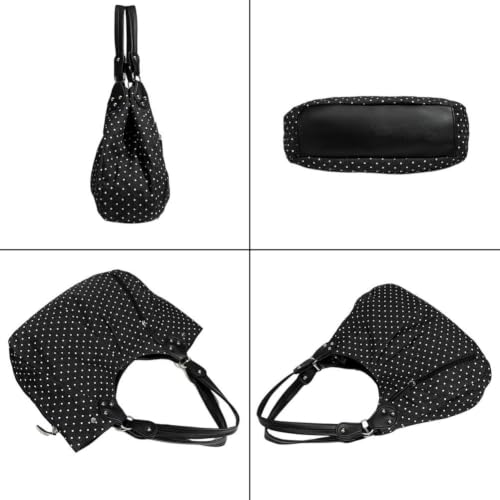 Stakee Bandoulière À Pois Noirs, Cabas Souple, Hobo Grande Capacité, Messager Tendance pour Femme – vue 5