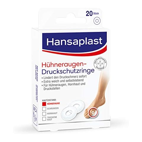 Hansaplast Hühneraugenringe (20 Stück), Hühneraugen Pflaster für sofortige Schmerzlinderung, hautfreundliches Fußpflaster schützt vor Druck durch Schuhe Cover