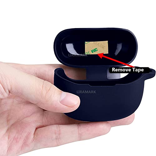 Image of LIRAMARK Shockproof Protective Silicone 360 Cover Case with Buckle Designed for Anker Soundcore R100 (Midnight Blue)
