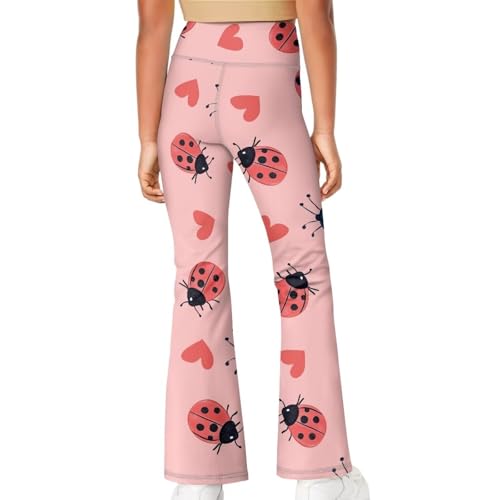 Valentines Flare Leggings for Girls 5-14 Years Heart High Waisted Yoga Pants Bell Bottoms Activewear4