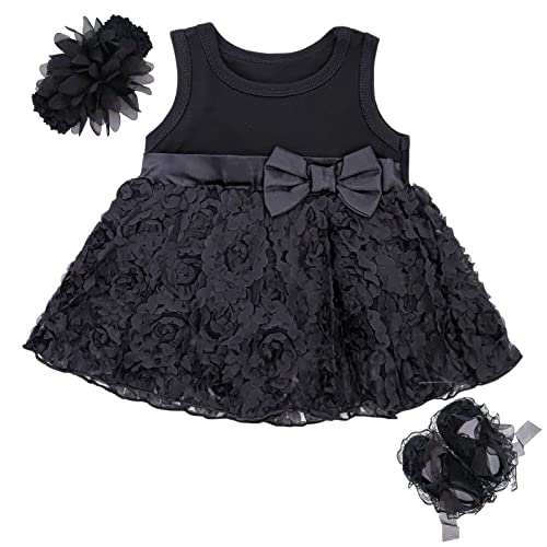 Image of Niyage Baby Girls Clothes Dress Flowers Romper Sets Infant Tutu Bodysuit Party Outfits