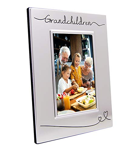 Haysom Interiors Beautiful Two Toned Silver Plated Grandchildren 4" x 6" Picture Frame with Black Velvet | Unique and Thoughtful Gift Idea by Happy Homewares - Image 5