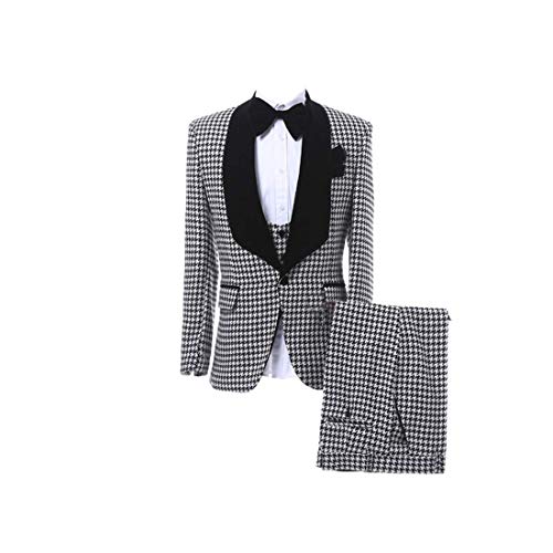Costume Pied de Poule Veste Slim Frank Hommes Tenue Cérémonie
