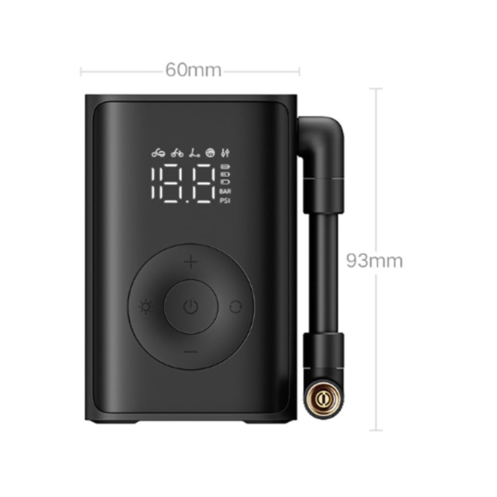 Rilevamento della Pressione Digitale 150PSI Pompa d'Aria Elettrica 2000mAh Gonfiatore per Pneumatici Portatile per Auto, Bici, Moto, Pallone
