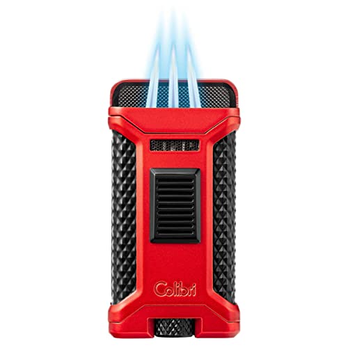 Encendedor Colibri Ascari Triple Jet Torch Metal Rojo Negro miniatura 1