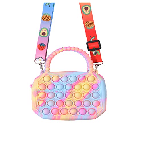 Wilbeva Pop Fidget Toys - Sac à main en bandoulière - Cadeau pour filles et femmes - Sac à main Push Pop - Soulage le stress - Petits jouets sensoriels colorés en silicone Cover