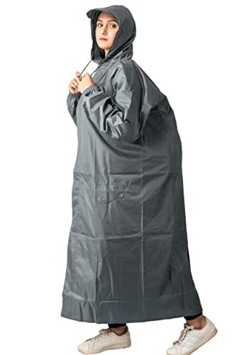 Image of THE DRY CAPE ; LET IT RAIN Women's Waterproof Rain Coat | Packable, Full Length with Hood & Pockets | Urban Commuter Rainwear