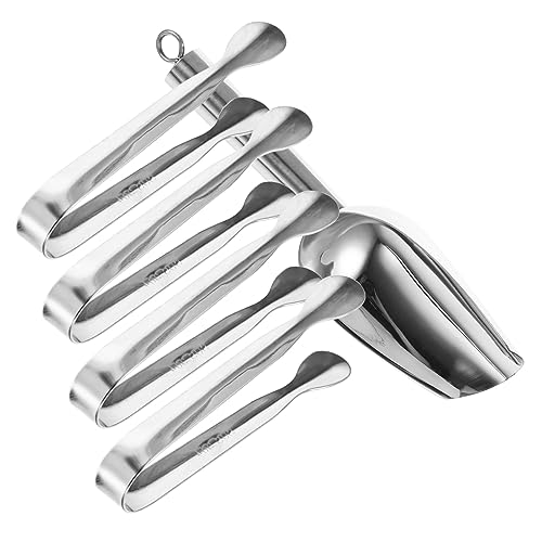 Cabilock Ice Breaker Tool Set Ice Cube Tongs Shovel Holes Stainless Steel Food Scoop Clip for Kitchen