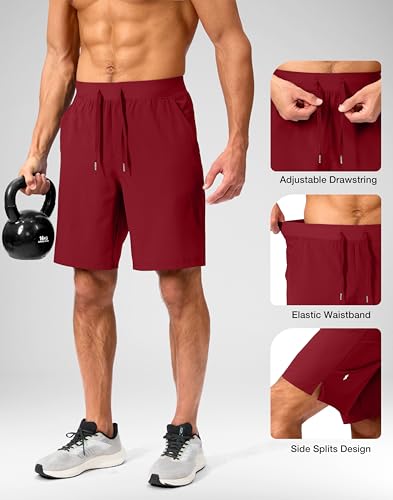 Image of Soothfeel Men's Running Shorts with Zipper Pockets 9 inch / 7 inch / 5 inch Quick Dry Eight Basketball Gym Workout Athletic Shorts
