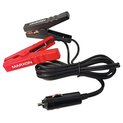 MARXON Alligator Clamp to Male Cigarette Lighter Extension Cable 4.93FT, 16AWG Copper Wire Core Max 10A 12V Battery Clamps Extension Cord, Car Battery Charger Power Supply for Auto Accessories Cover