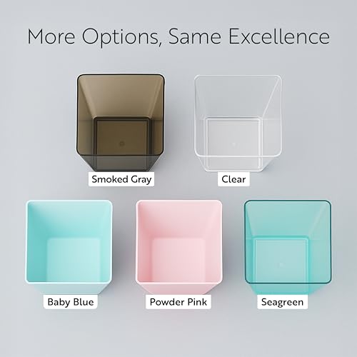Image of Restaurantware 8 Ounce Large Kova Cups 100 Disposable Dessert Tumbler - Lids Sold Separately Sturdy Smoked Gray Plastic Appetizer Cups For Mousse Layered Cakes At Catered Events