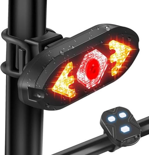 Fahrradlicht Fahrrad Blinker LINISME USB Wiederaufladbar Fahrrad Hecklicht mit Horn 120db Wasserdichtes Fahrradrücklicht mit Fernbedienung E-Bike Ultrahelles Sicherheitswarnrad Rücklicht