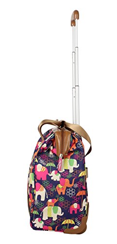 Lily Bloom Designer Under The Seat Tote Cabin Luggage Collection - 15 Inch Patterned Carry on Bag for Women - Lightweight Suitcase with 2 Rolling Wheels