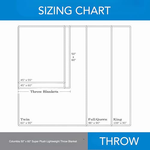 Columbia 50" x 60" Super Plush Lightweight Throw Blanket - Outdoor Essentials for Camping, Picnics, and Adventures, Soft and Cozy Home Essentials for Bed and Living Room - Sparrow