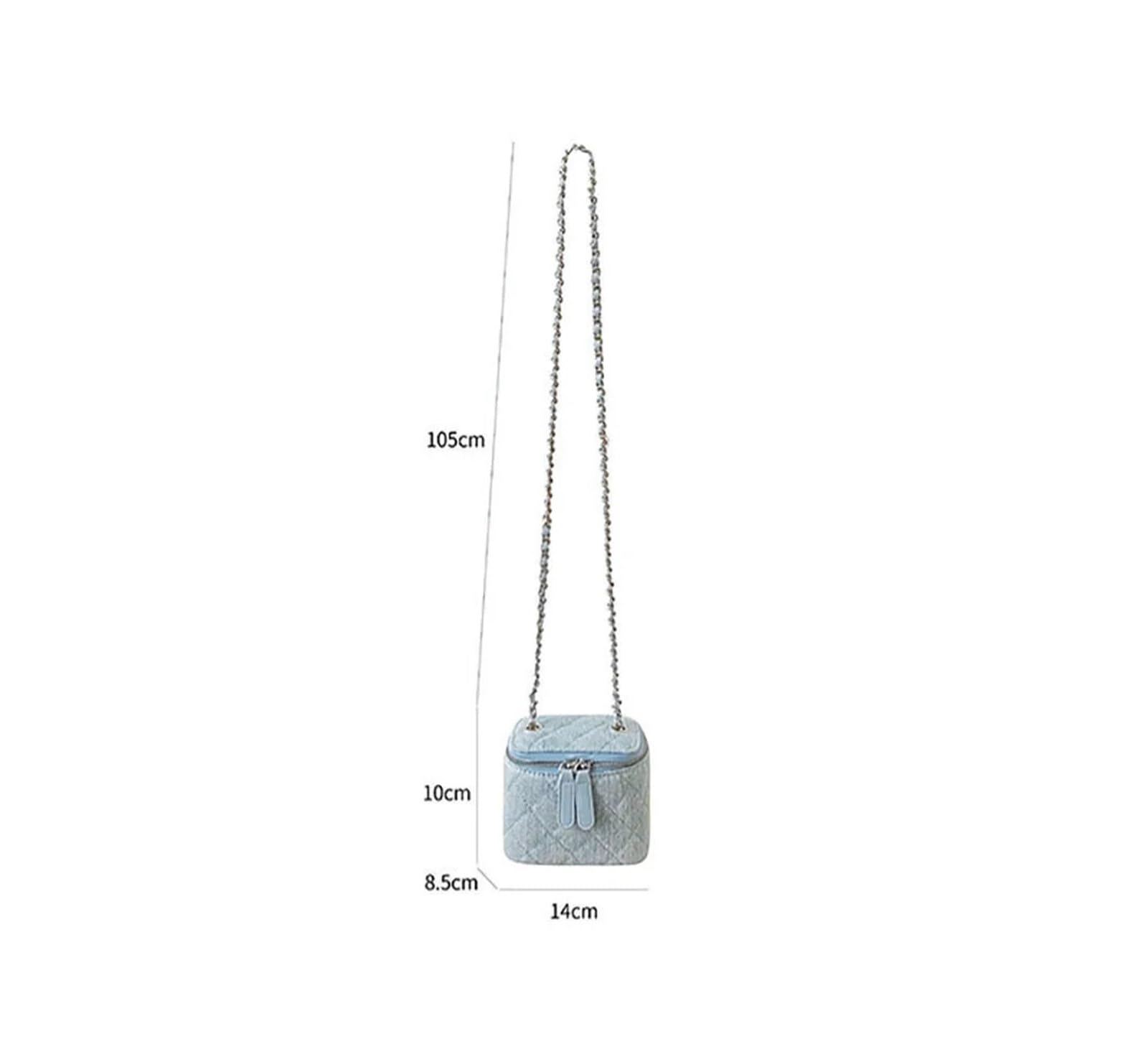 Borsa Jeans Donna Borsa a tracolla semplice in denim, stile retrò, mini, da donna, con singola, piccola, quadrata, a catena