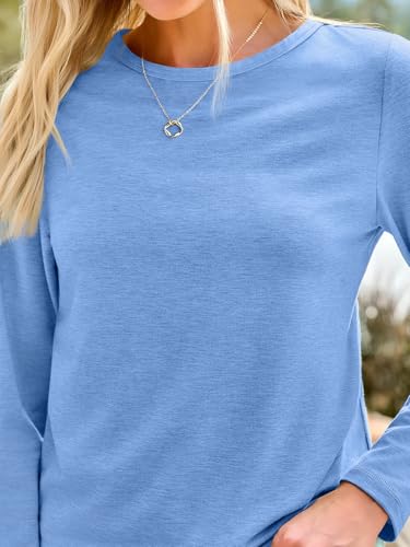 Image of AUTOMET Women's Long Sleeve Crewneck Shirts Casual Basic Tops