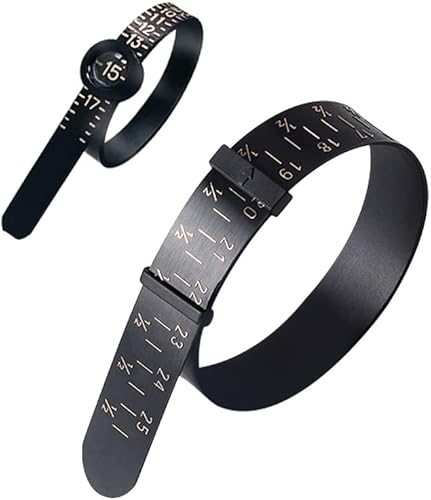 HayEastdor 2 herramientas de medición de anillos y pulseras, color negro, reutilizable, universal, calibre de tamaño de anillo para dedos y