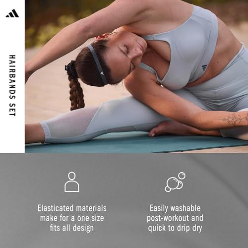 Image of adidas Thin Headbands - 6 Pack Hair Accessories - Neutral Multi