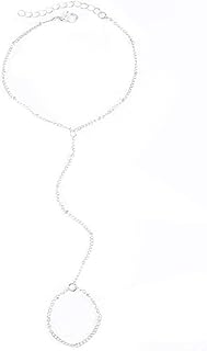 Bracelet Chaîne de Main en Argent Pour Femmes - Bague Élégant Minimaliste en Alliage Réglable, Cadeau Tendance