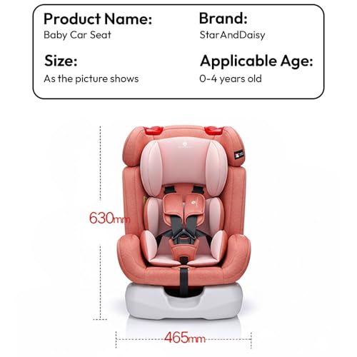 Image of StarAndDaisy Baby Car Seat 0 to 12 Years /Convertible Car Seat for Baby with 5 Points Safety Belt & 3 Lavel Adjustable Reclining /Baby Car seat with Forward & Rearward Facing Mode - Pink