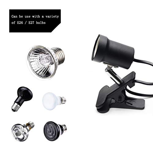 image for MD Lighting Mini Clamp Light Fixture for Reptile, 110V E26/E27 Ceramic
