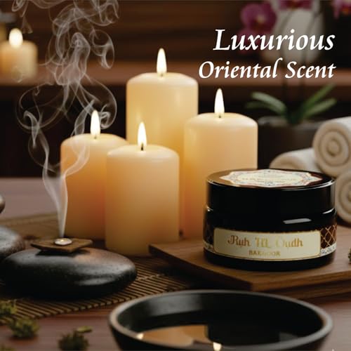 Image of Devdarshan Ruh Al Oudh Bakhoor (50g) Pack of 1 | Premium Long-Lasting Oriental Aroma | Natural Resin for Home Fragrance, Meditation & Relaxation | Luxurious Scented Bakhoor