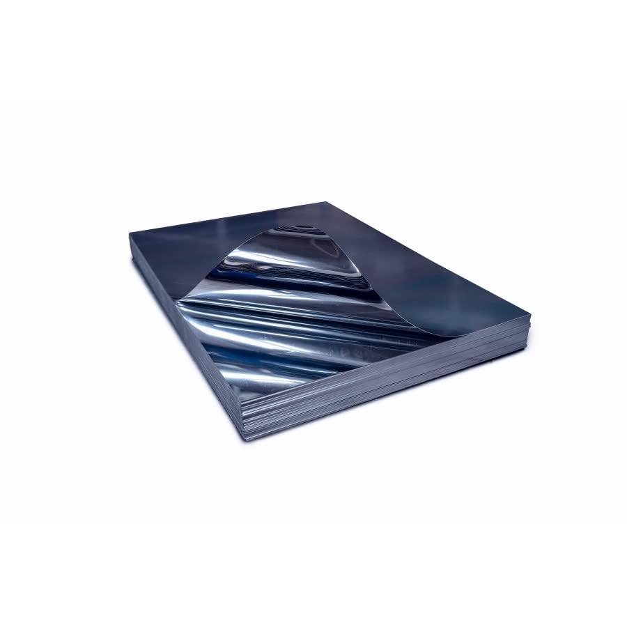 Lastra Acciaio Inox AISI 304/316 500 x 1000 mm in Diversi Spessori - Possibile Taglio su Misura per Lavorazione Metalli, Fogli Piastre Lamiera Acciaio per Artigianato (Spessore 0,5 mm)