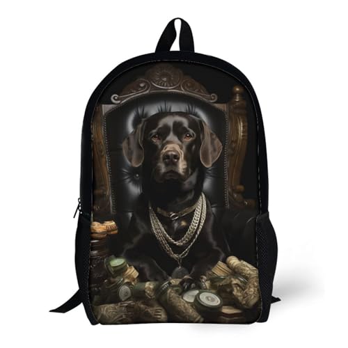LMYmoney Rucksack mit Hundemotiv, Schultasche, Rucksack für Mädchen und Jungen, große Kapazität, Kinderrucksack, leichte Schultaschen für Kinder, Studenten, 43,2 cm