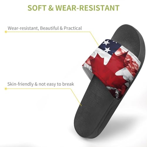 U.S. Flag And Canada Flag House Sandals Non-Slip Bathroom Slippers Beach Summer Shoes for Men Women3