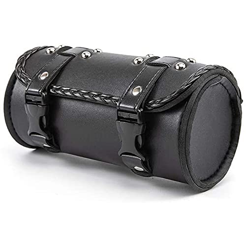 Bolsa de Horquilla para Moto de Cuero PU Negra miniatura 1
