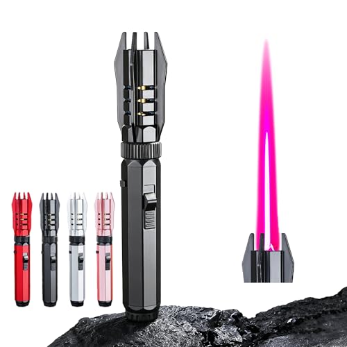 Lux Blaze Torch Lighter Luxblaze Refillable Butane Lighter with Safety Lock & 360 Inverted Ignition Powerful Adjustable Flame (Black)