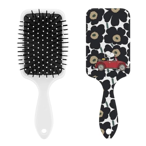 花柄 スヌーピー パドルブラシ ヘアブラシ くし 絡まない 頭皮マッサージ おしゃれ レディース メンズ 兼用 マッサージブラシ ツヤ サラサラ 頭皮ケア キャラクター 人気 かわいい 便利 人気