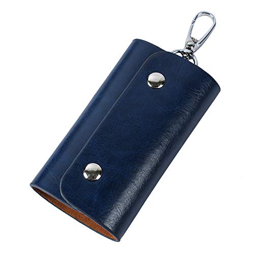 Image of Leather Key Pouch Keychain for Men & Women - Key Holder Wallet with Key Ring | Compact Key Organizer Case for Car Keys, House Keys & Coins | Small Leather Key Wallet Pouch